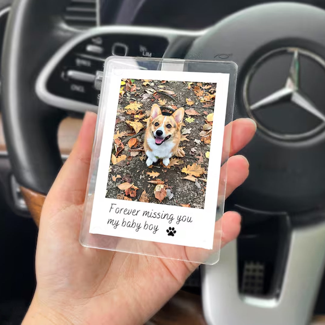 Personalized Dog Car Visor Clip, Custom Dog Cat Photo Car Visor Clip, Pet Loss Memorial, Pet Remembrance Keepsake, Pet Memorial Gift for Car