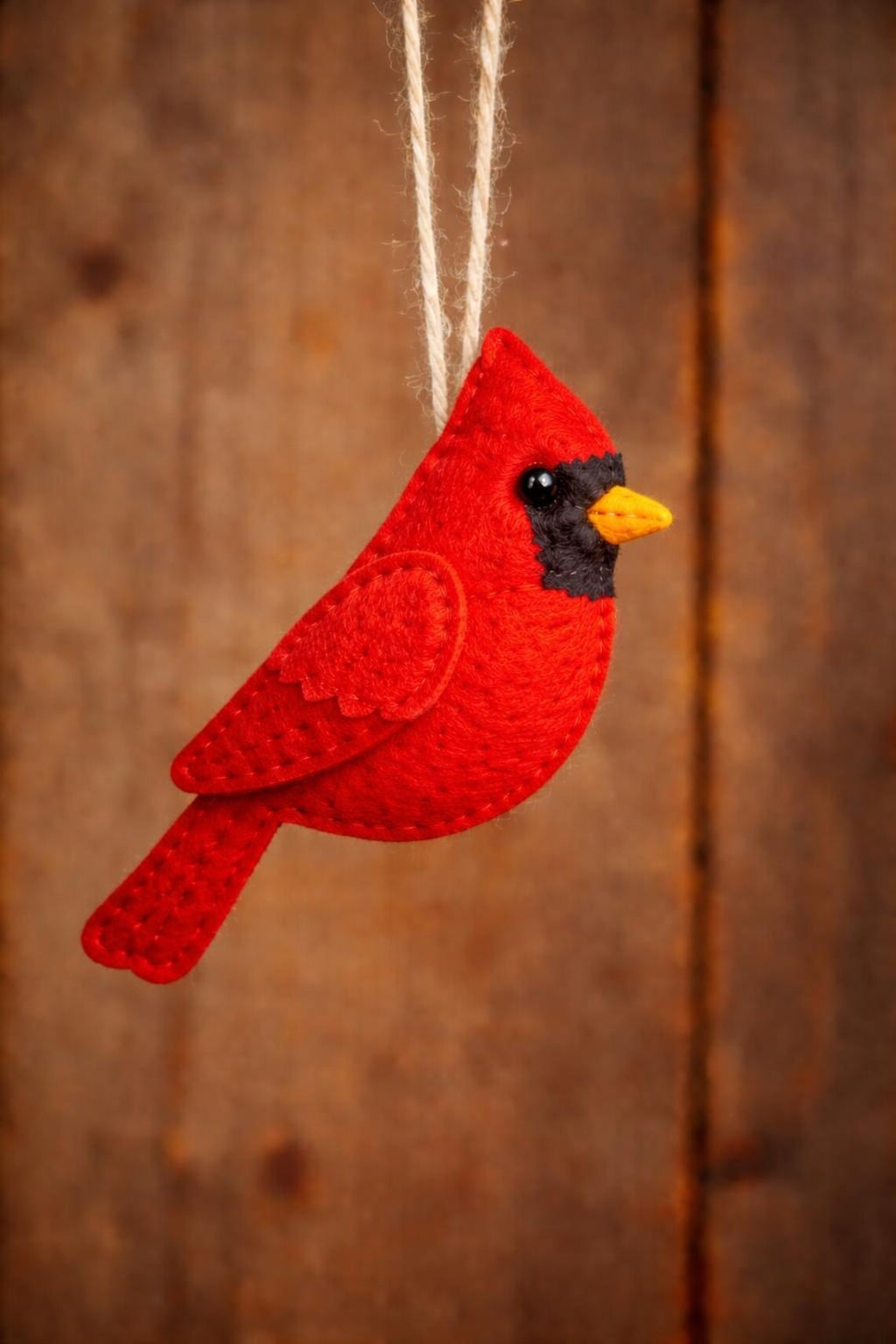 Handmade Felt Birds Ornament, Funny Bird Fabric Ornament Gift, Custom Name Animal Ornament, Hanging Decor, Holiday Ornament