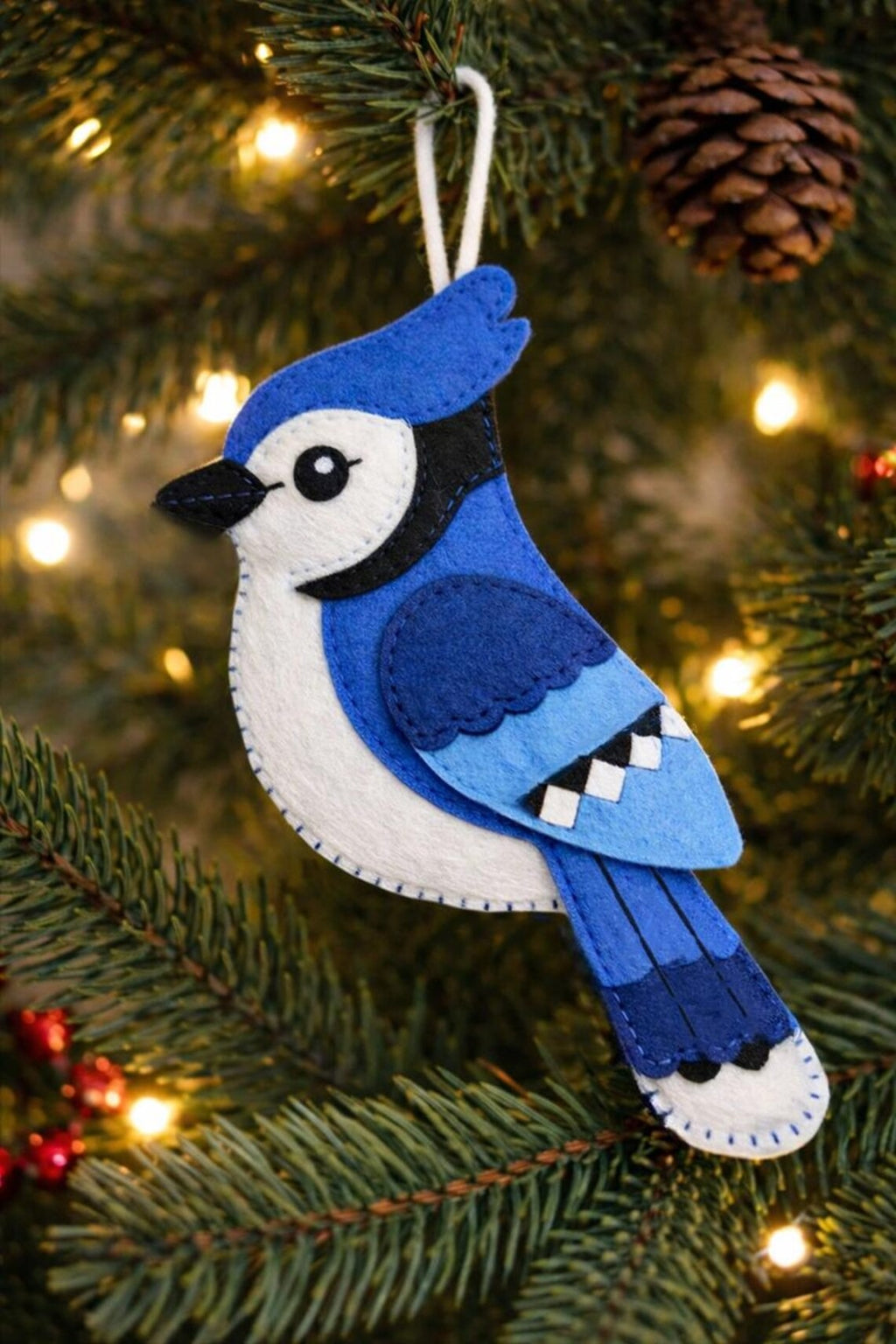 Handmade Felt Birds Ornament, Funny Bird Fabric Ornament Gift, Custom Name Animal Ornament, Hanging Decor, Holiday Ornament