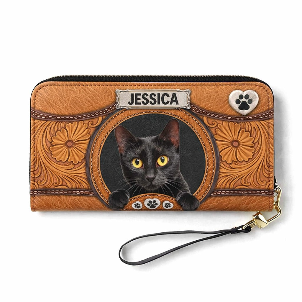 Personalized Cat/Dog Photo Leather Handbag, Custom Pet Wallet/Shoulder Bag, Custom Pet Bag, Retro Handbag, Dog Mom Bag Gift