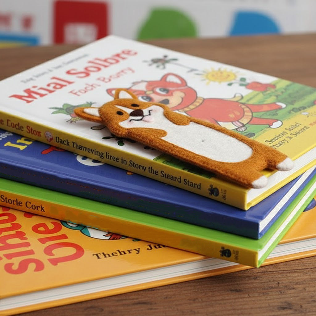 Corgi Dog Felt Bookmark, Custom Dog Fabric, Embroidered Pet Bookmark, Handmade 3D Felt Gift, Pet Lover Gift