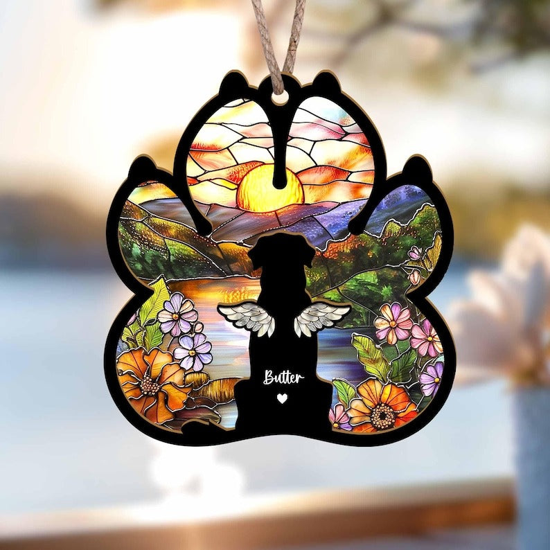 Personalized Dog Loss Sympathy Gift, Custom Dog Memorial Acrylic Suncatcher, Pet Memorial Gift, Loss of Dog Gift, Dog Remembrance Gift