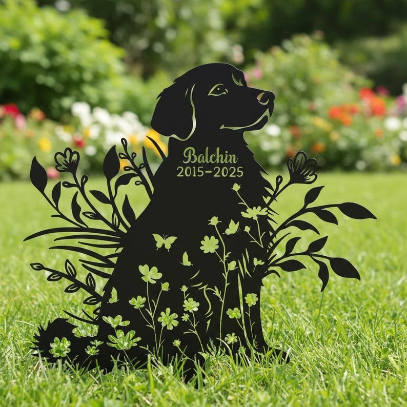 Personalized Dog Memorial Stake, Custom Dog Breed Sign, Pet Memorial Gift, Pet Loss Gift, Remembrance Sign, Metal Garden Decor