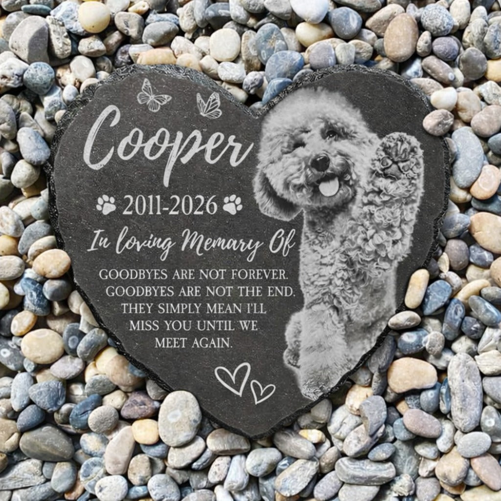 Personalized Photo Pet/Animal Memorial Stone, Engraved Dog Remembrance Gift, Custom Stone, Memorial Gifts