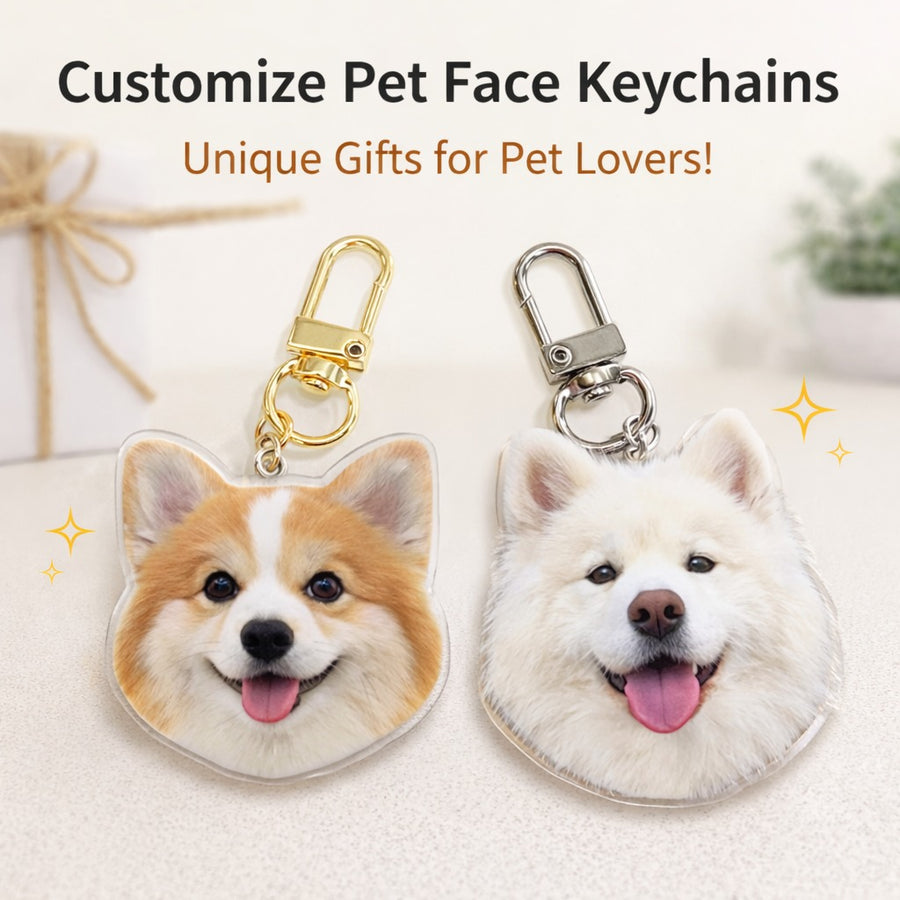 Custom Pet Photo Keychain, Funny Pet Keychain, Personalized Pet Photo Keychain, Cat Dog Memorial Gift, Holiday Gift for Pet Lovers
