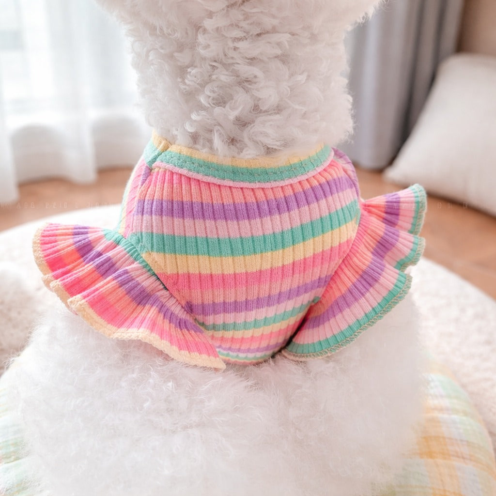 Rainbow Dress For Pet, Dog Cat Clothing, Pet Dress, Summer Clothing For Pet, Comfortable Clothing