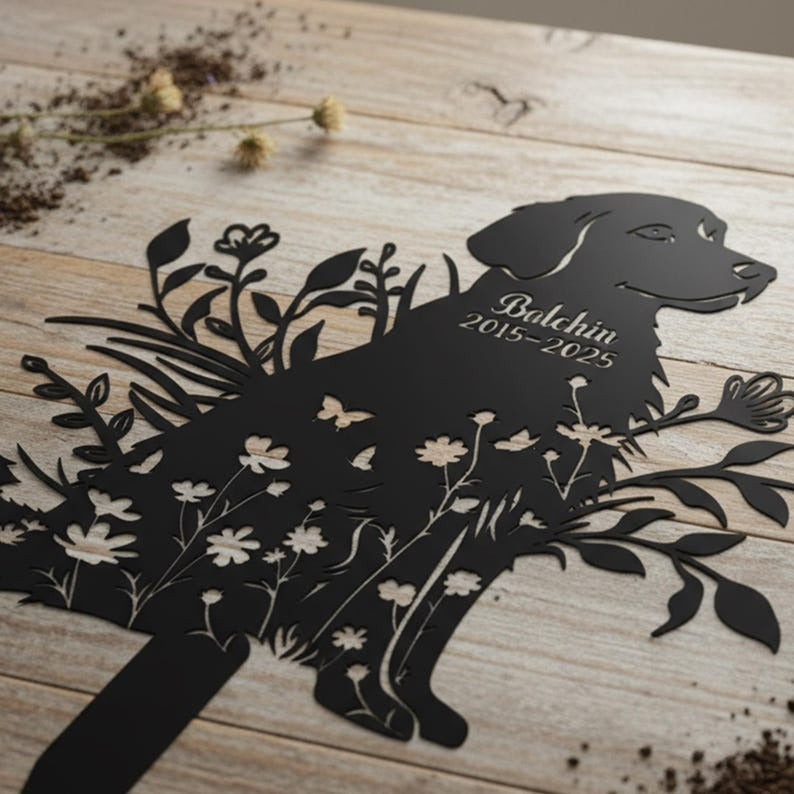 Personalized Dog Memorial Stake, Custom Dog Breed Sign, Pet Memorial Gift, Pet Loss Gift, Remembrance Sign, Metal Garden Decor