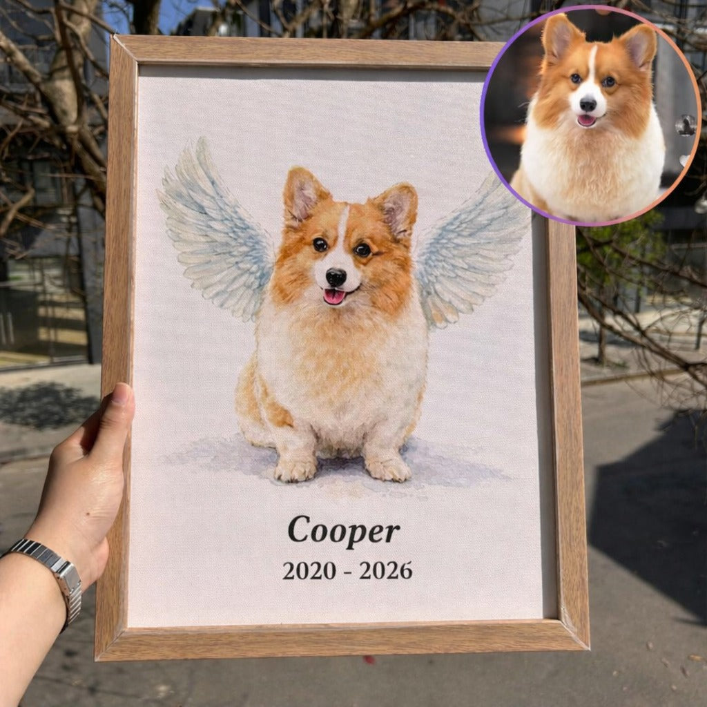 Custom Pet Portrait from Photo, Dog Portrait Gift, Personalized Dog Painting, Custom Dog Watercolor Art Print, Pet Portrait Frame