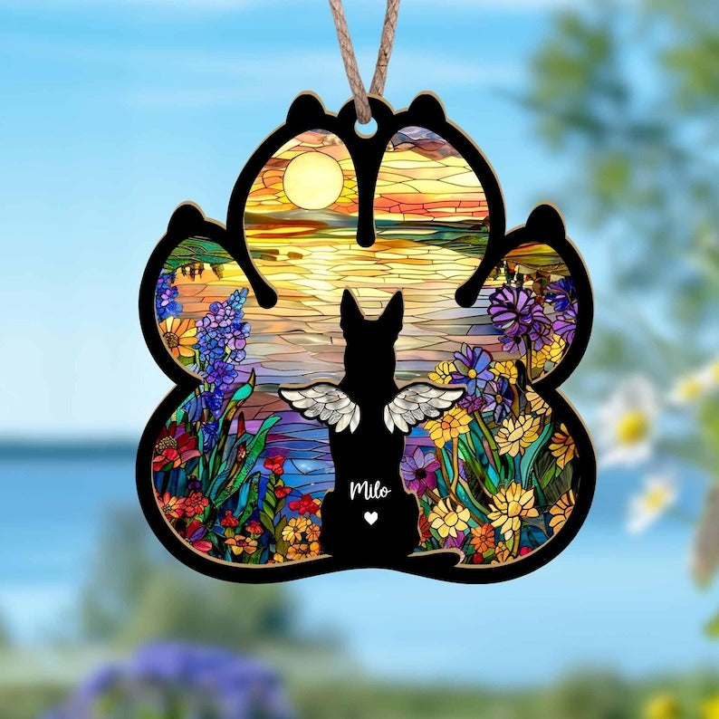 Personalized Dog Loss Sympathy Gift, Custom Dog Memorial Acrylic Suncatcher, Pet Memorial Gift, Loss of Dog Gift, Dog Remembrance Gift