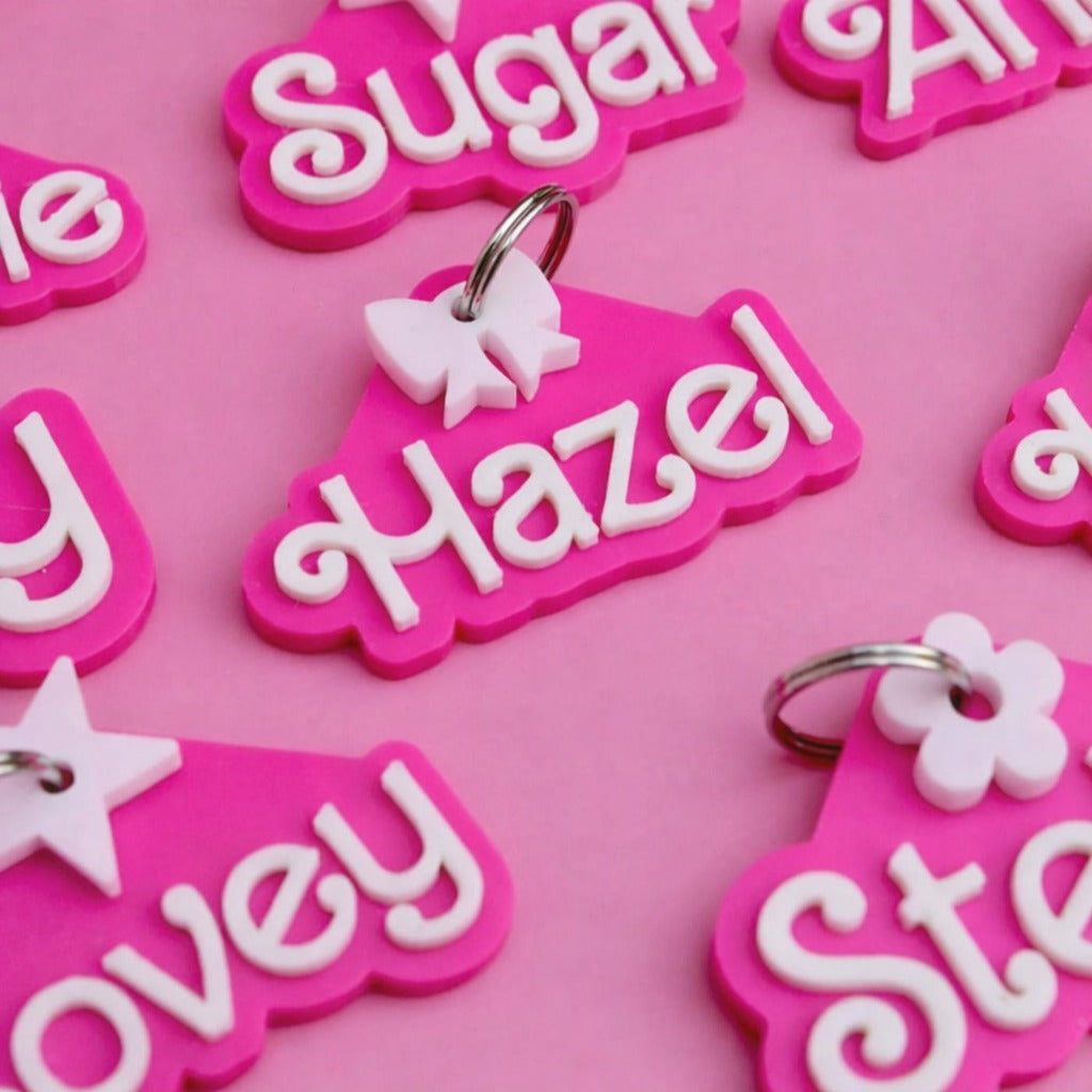 Custom 3D Printed Pet Name Keychain, Pet Key Chain, Name Keychain, Custom Key Ring, 3D Printed Name, Pet Collar Tag