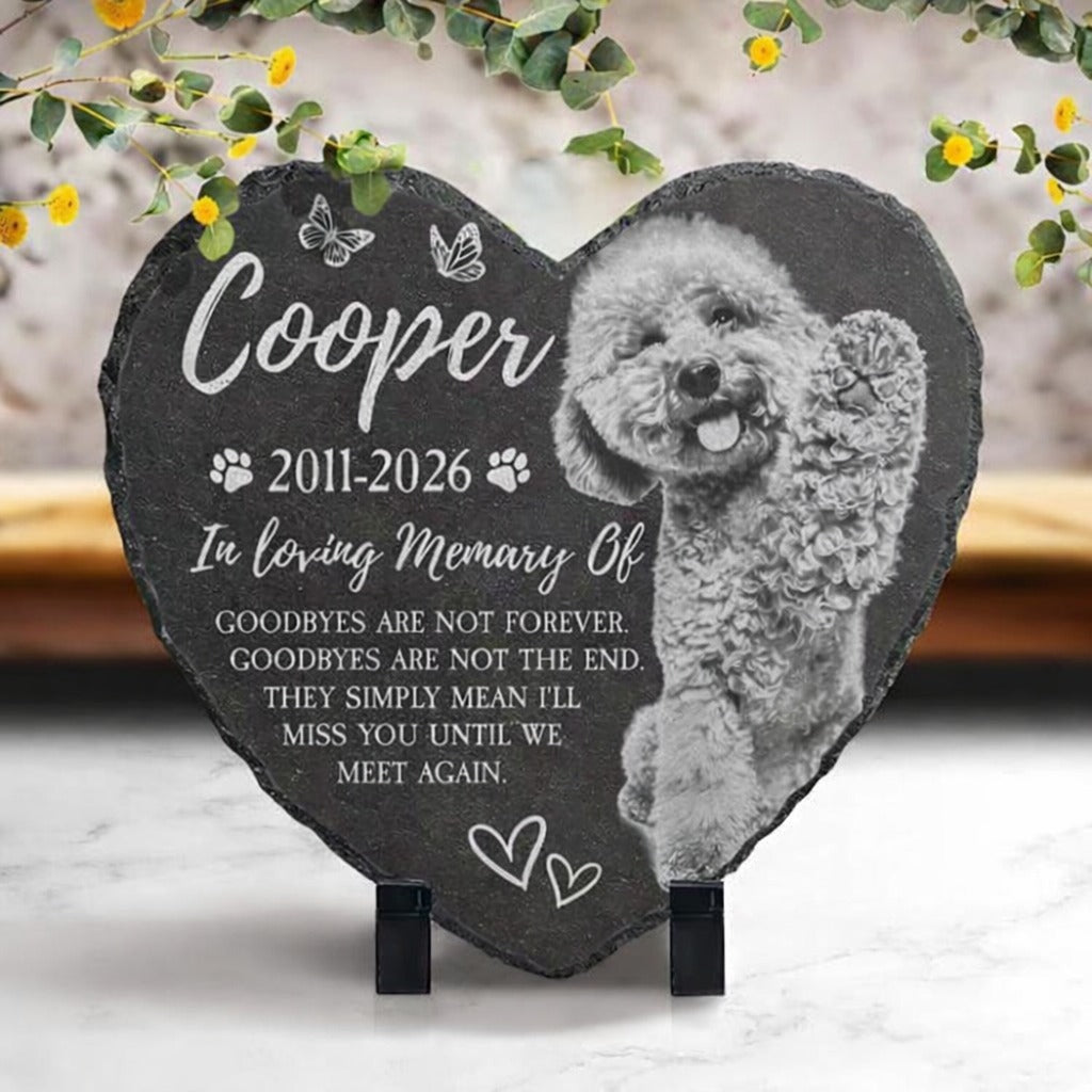 Personalized Photo Pet/Animal Memorial Stone, Engraved Dog Remembrance Gift, Custom Stone, Memorial Gifts