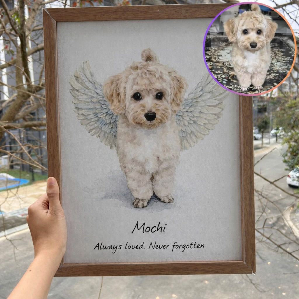 Custom Pet Portrait from Photo, Dog Portrait Gift, Personalized Dog Painting, Custom Dog Watercolor Art Print, Pet Portrait Frame