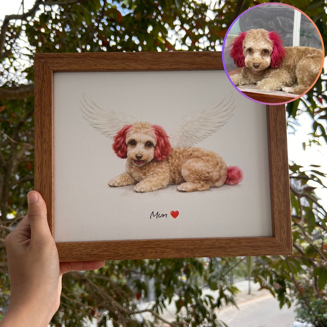 Custom Pet Portrait from Photo, Dog Portrait Gift, Personalized Dog Painting, Custom Dog Watercolor Art Print, Pet Portrait Frame