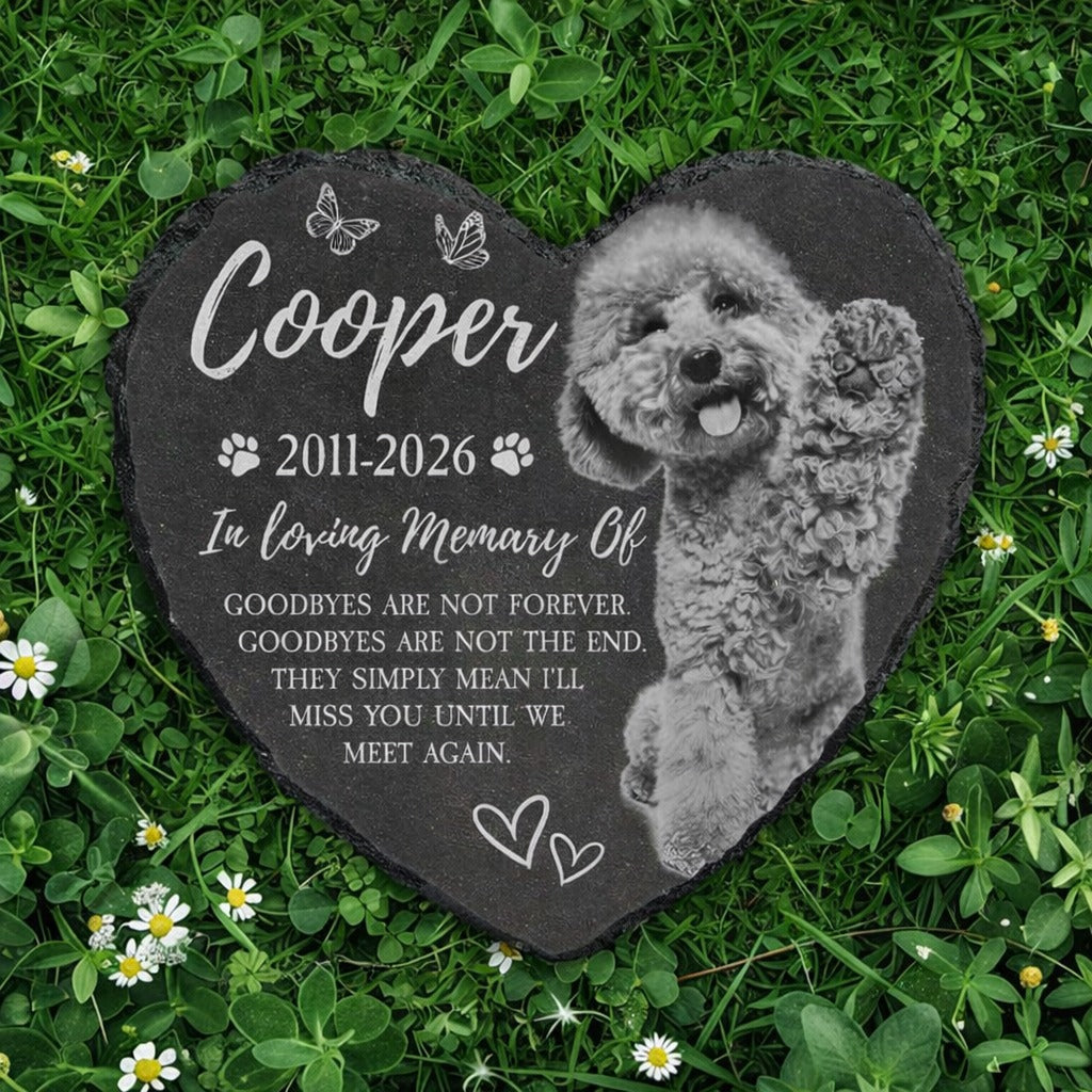 Personalized Photo Pet/Animal Memorial Stone, Engraved Dog Remembrance Gift, Custom Stone, Memorial Gifts