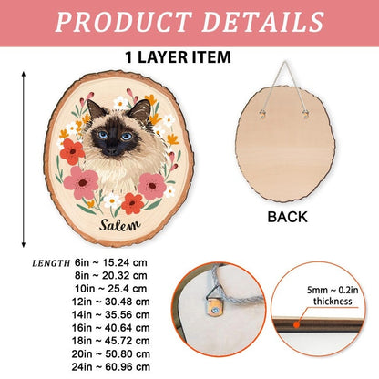 Custom Cat Portrait Wooden Hanging, Custom Pet Portrait Using Pet Photo, Cat Memorial Gift, Pet Portrait Wall Art, Pet Loss Sympathy Gift