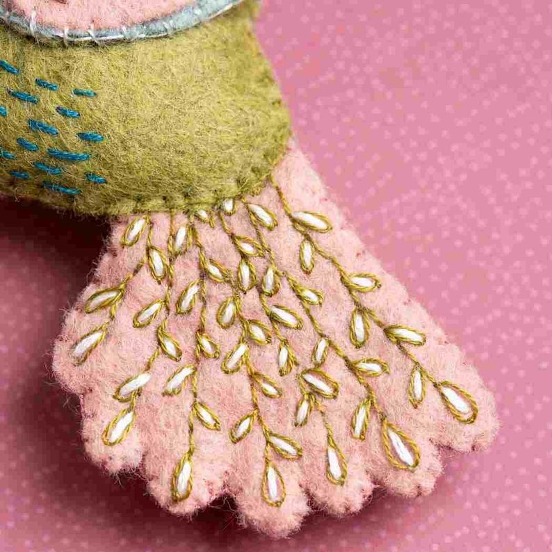 Handmade Felt Hummingbird Ornament, Funny Bird Fabric Ornament Gift, Custom Name Animal Ornament, Hanging Decor, Holiday Ornament