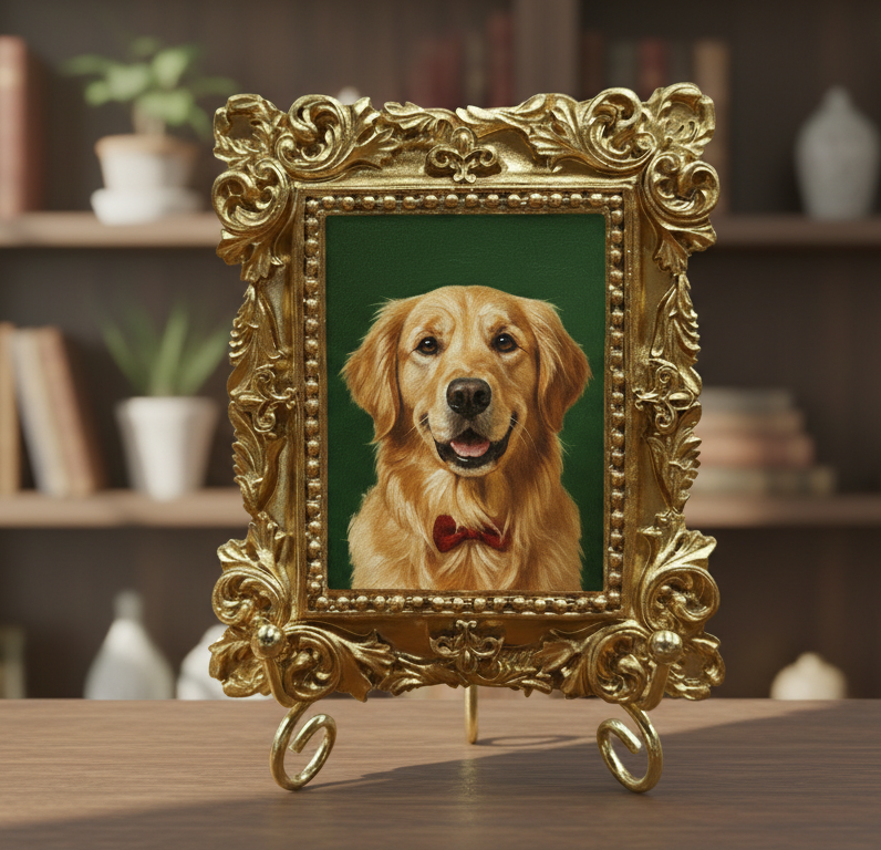 Acrylic Golden Retriever Portrait, Dog Portrait, Custom Golden Retriever Portrait from Photo, Mother’s Day Gift for Mom