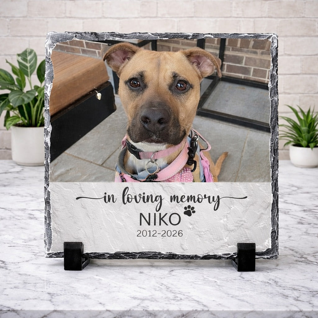 Personalized Photo Pet/Animal Memorial Stone, Engraved Remembrance Gift, Memorial Gifts