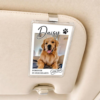 Personalized Dog Car Visor Clip, Custom Dog Cat Photo Car Visor Clip, Pet Loss Memorial, Pet Remembrance Keepsake, Pet Memorial Gift for Car