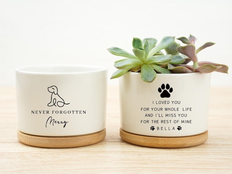 Personalized Pet Memorial Planter, Dog Loss Remembrance Gift, Custom Pet Flower Pot, Loss of Pet Gift, Pet Memorial Keepsake