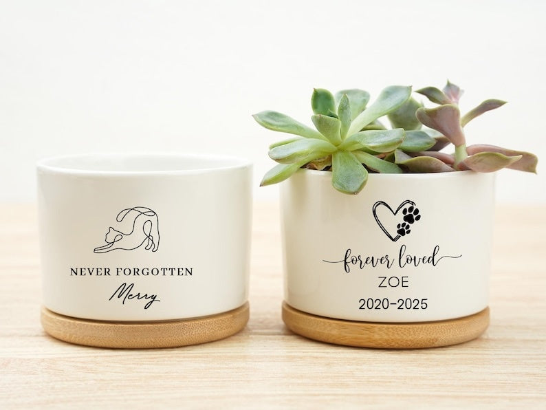 Personalized Pet Memorial Planter, Dog Loss Remembrance Gift, Custom Pet Flower Pot, Loss of Pet Gift, Pet Memorial Keepsake