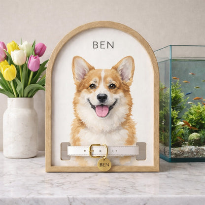 Personalized Dog Memorial Wood Frame With Collar Holder, Custom Memorial Pet Collar Sign with Photo, Dog Memorial Gifts, Dog Sympathy Gift
