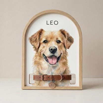 Personalized Dog Memorial Wood Frame With Collar Holder, Custom Memorial Pet Collar Sign with Photo, Dog Memorial Gifts, Dog Sympathy Gift