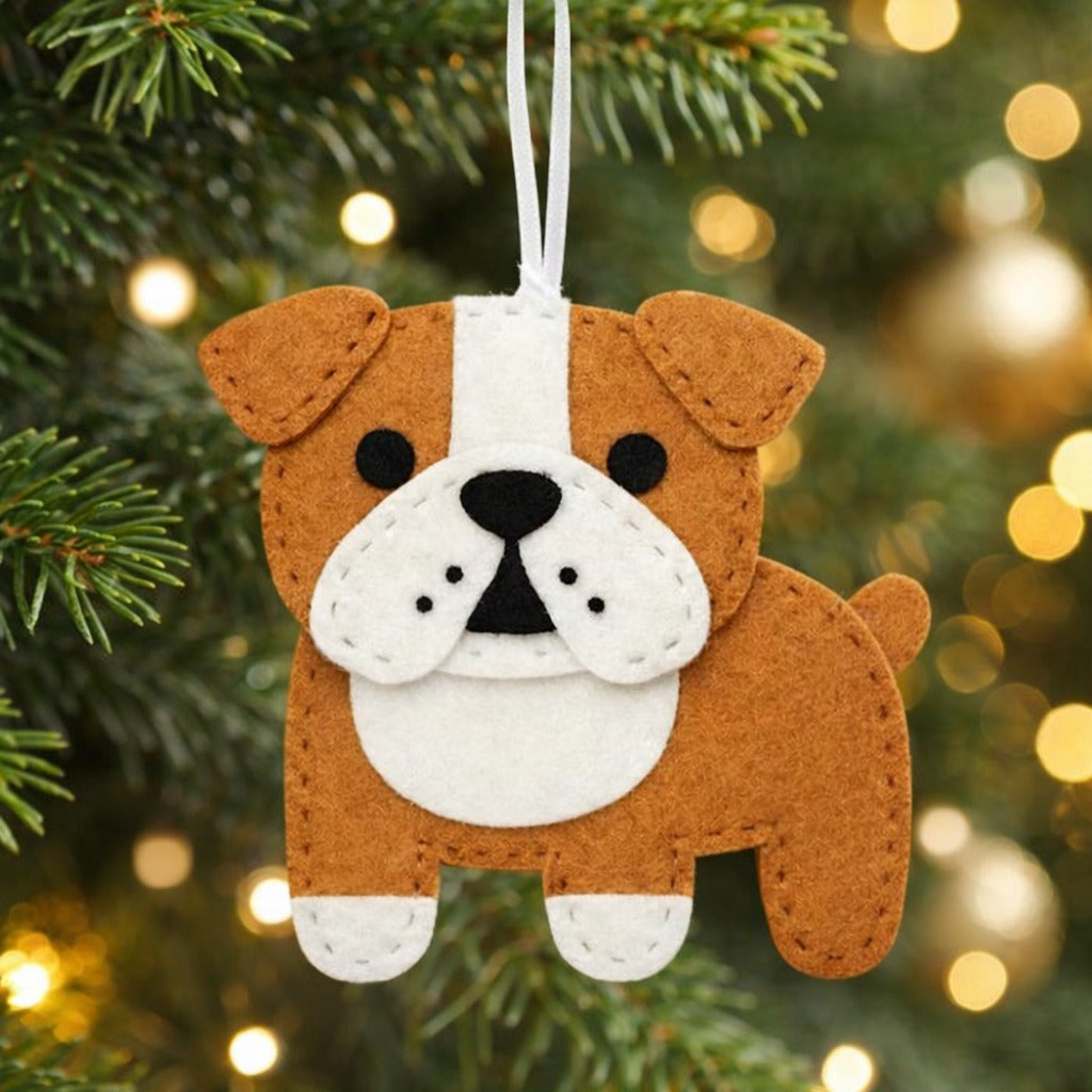 Handmade Felt Dog Ornament, Dogs Fabric Ornament Gift, Custom Name Pet Ornament, Hanging Decor, Ornament Craft, Holiday Ornament