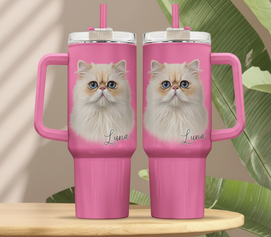Personalized Cat Tumbler  - Custom Pet Mug for Cat Lovers