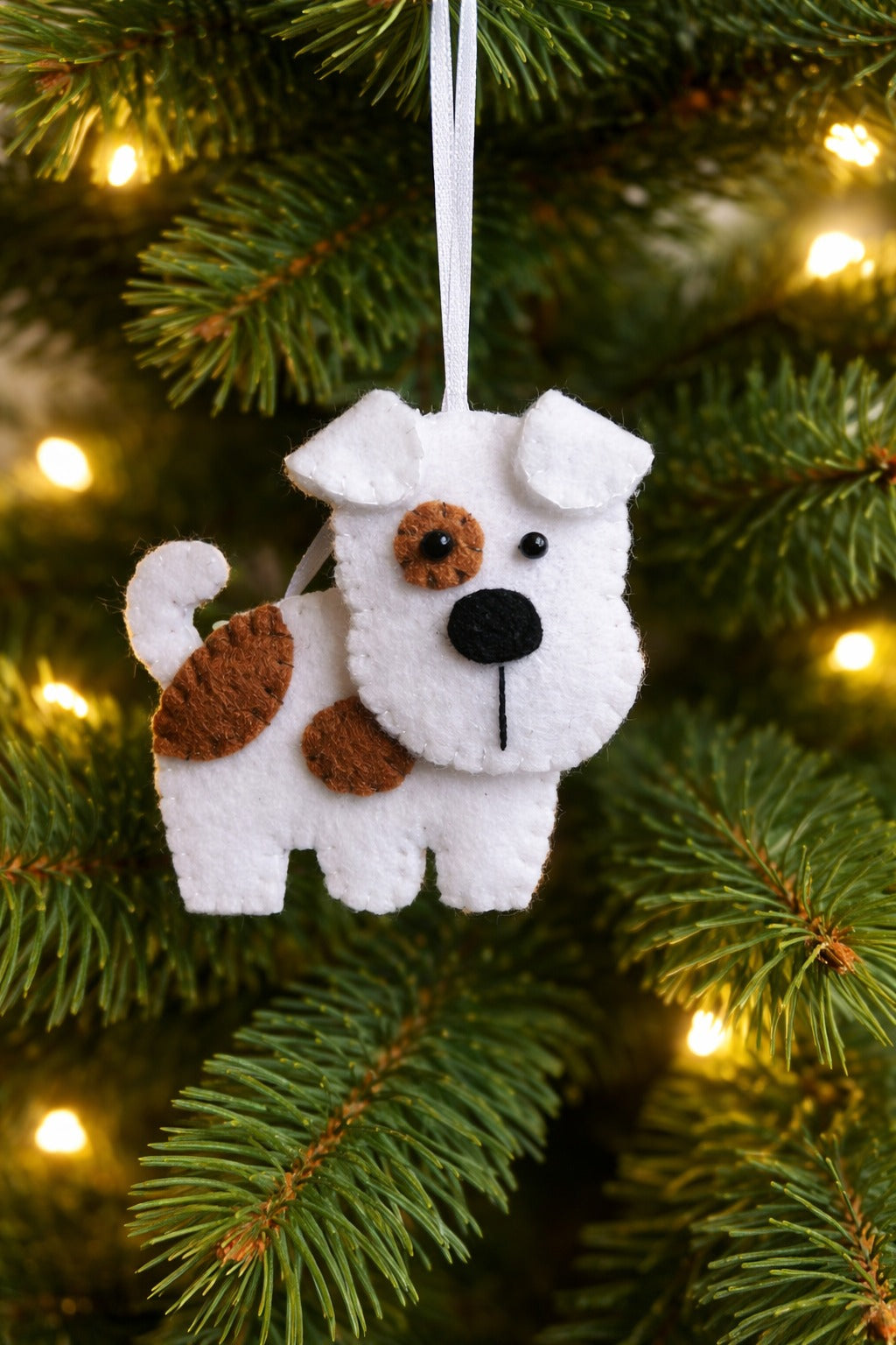 Handmade Felt Dog Ornament, Dogs Fabric Ornament Gift, Custom Name Pet Ornament, Hanging Decor, Ornament Craft, Holiday Ornament