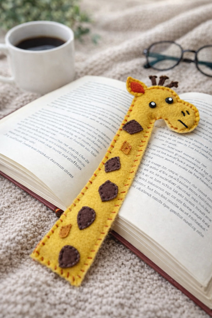 Felt Animal Bookmark With Name - Personalized Fox, Panda, Frog, Giraffe Or Dino Bookmark - Gift For Readers