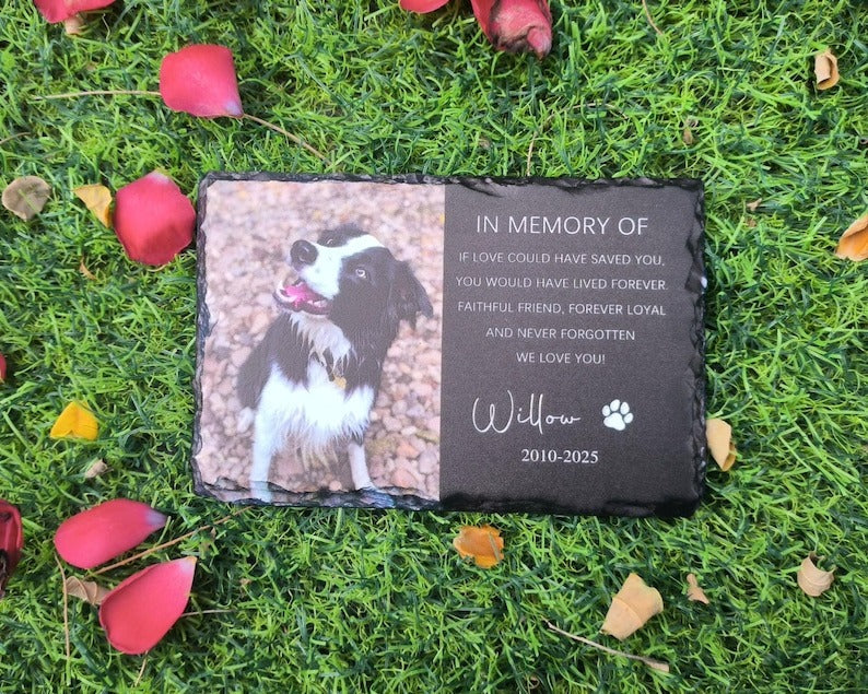 Personalized Photo Pet/Animal Memorial Stone, Engraved Remembrance Gift, Pet Grave Stone, Pet Memorial Gift