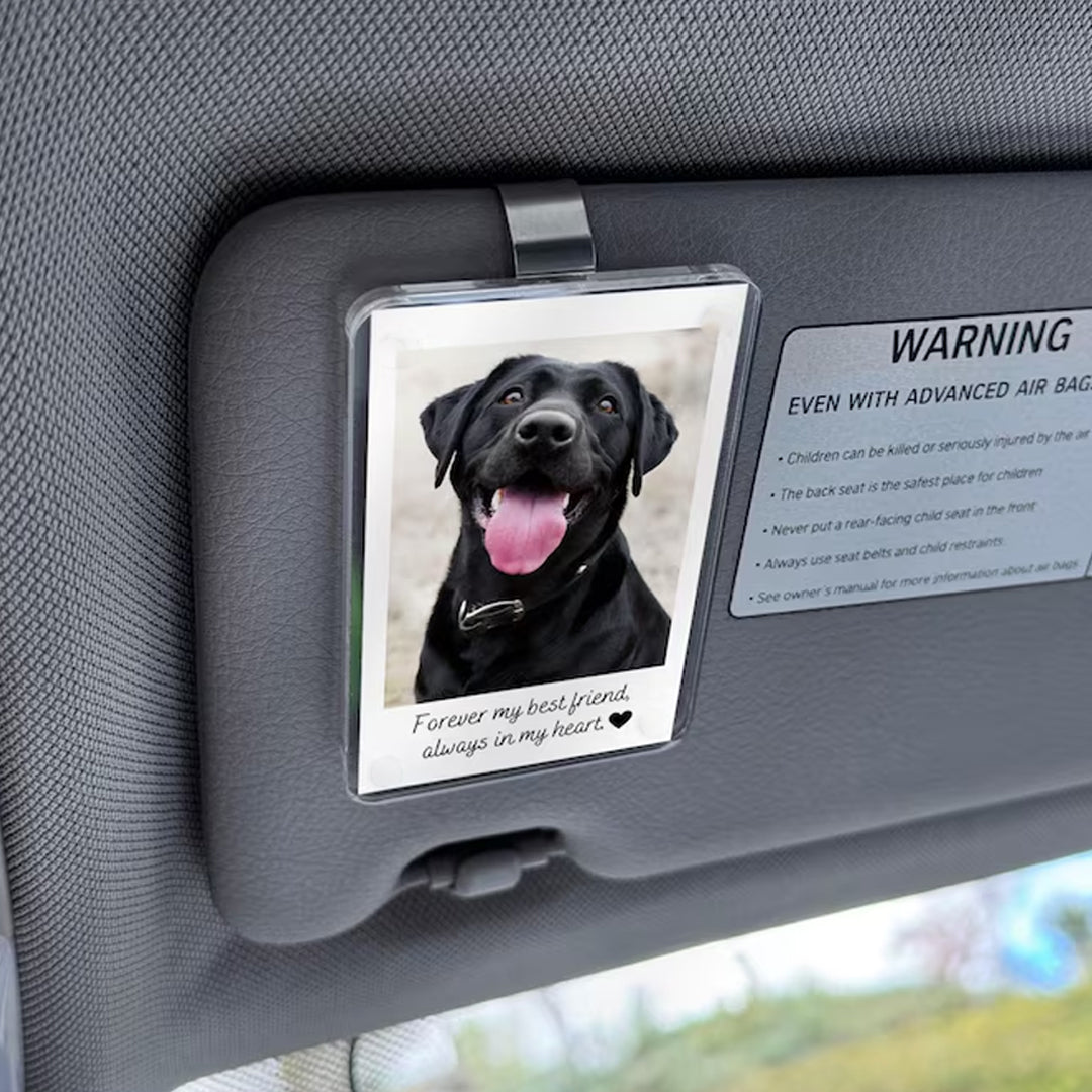 Personalized Dog Car Visor Clip, Custom Dog Cat Photo Car Visor Clip, Pet Loss Memorial, Pet Remembrance Keepsake, Pet Memorial Gift for Car