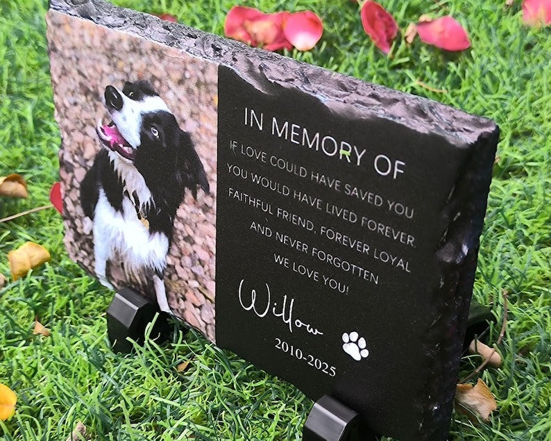 Personalized Photo Pet/Animal Memorial Stone, Engraved Remembrance Gift, Pet Grave Stone, Pet Memorial Gift
