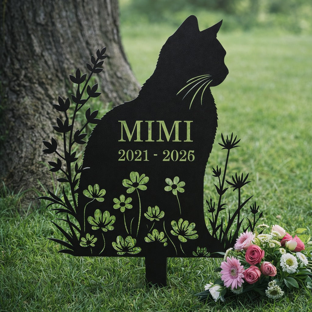 Custom Cat Memorial Metal Sign, Custom Cat Breed Sign, Pet Memorial Gift, Pet Loss Gift, Remembrance Sign, Metal Garden Decor