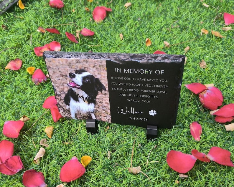 Personalized Photo Pet/Animal Memorial Stone, Engraved Remembrance Gift, Pet Grave Stone, Pet Memorial Gift