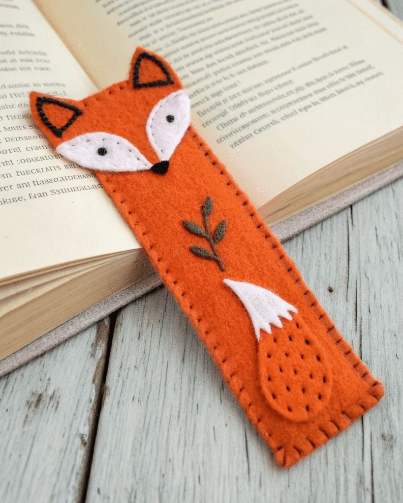 Felt Animal Bookmark With Name - Personalized Fox, Panda, Frog, Giraffe Or Dino Bookmark - Gift For Readers