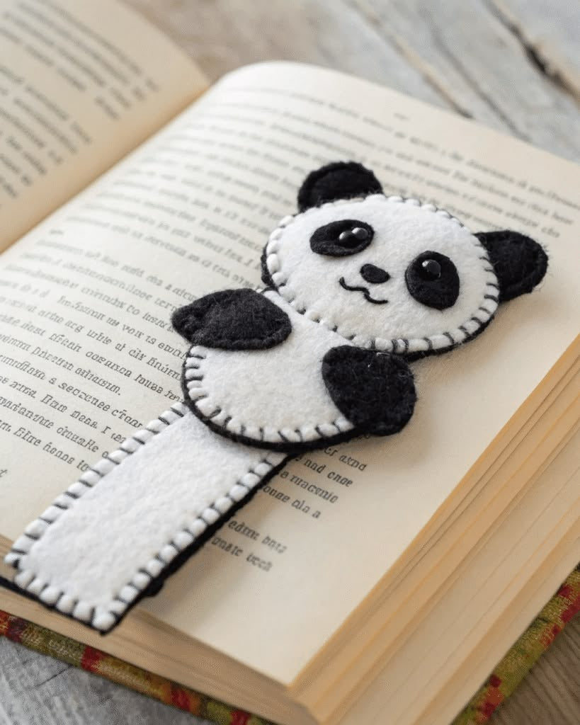 Felt Animal Bookmark With Name - Personalized Fox, Panda, Frog, Giraffe Or Dino Bookmark - Gift For Readers