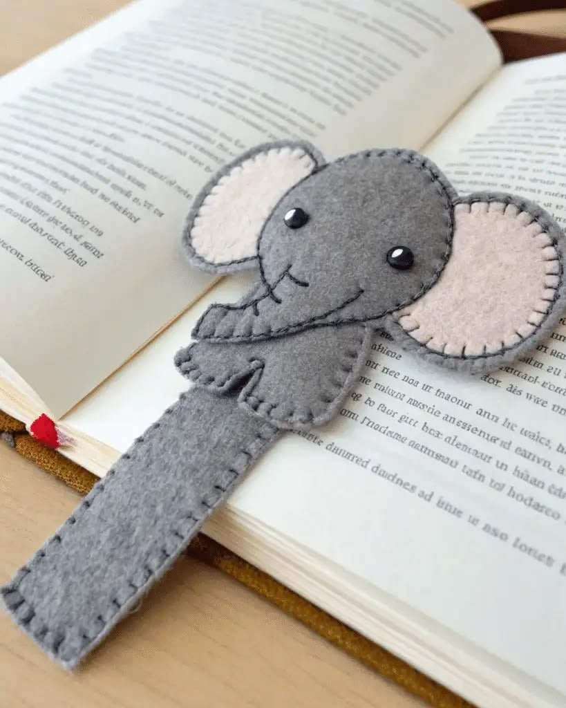 Felt Animal Bookmark With Name - Personalized Fox, Panda, Frog, Giraffe Or Dino Bookmark - Gift For Readers