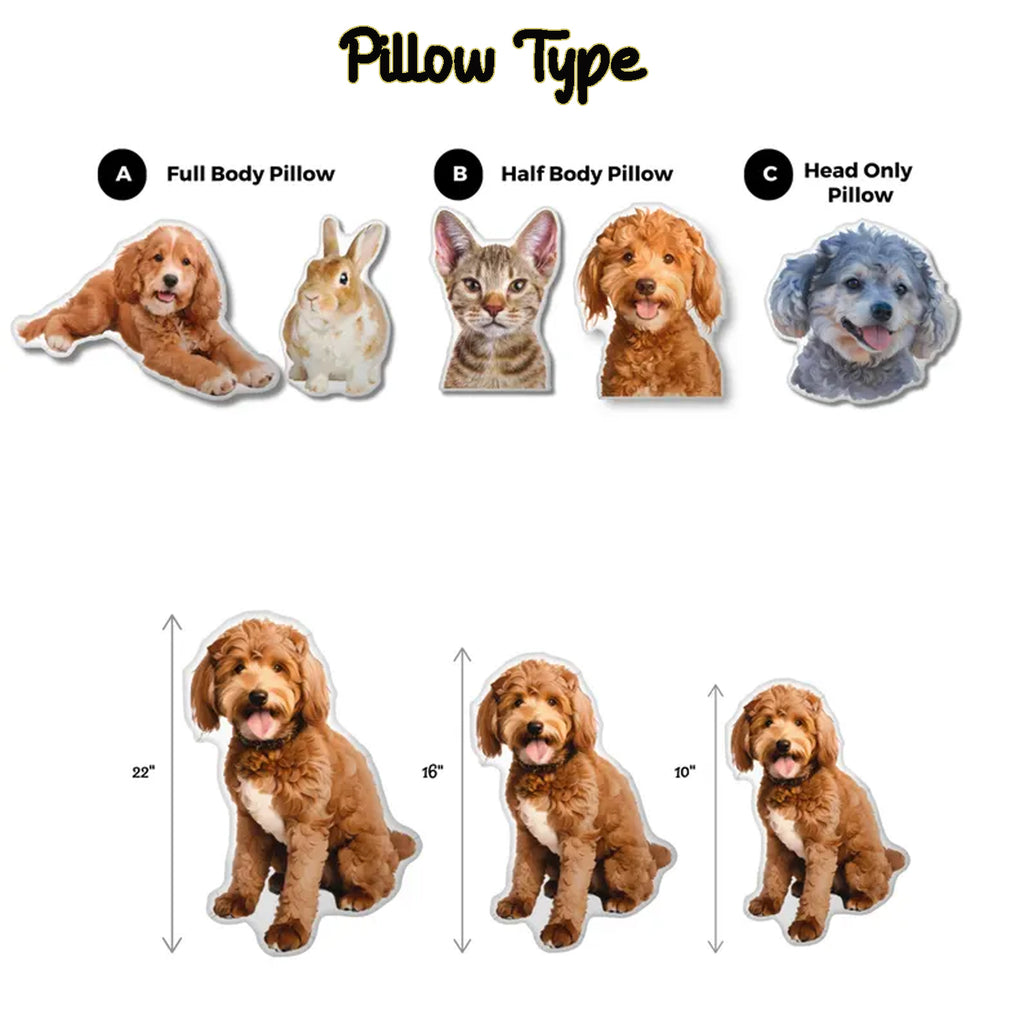 Custom 3D Pet Pillow from Photo, Personalized Dog/Cat Shaped Throw Pillow, Double Printed Pet Pillow, Pet Memorial Gift