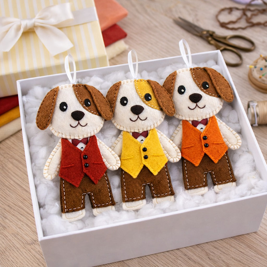 Handmade Dog Felt Ornament, Custom Dog Felt Ornament Gift, Dog Lover Gift, Hanging Decor, Holiday Ornament