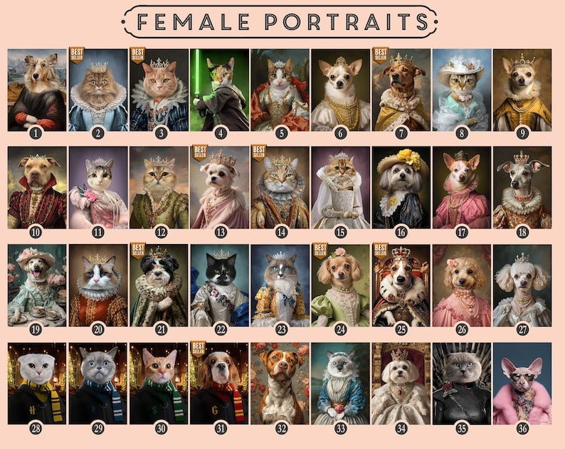Custom Pet Portrait Painting Canvas, Renaissance Dog Portrait from Photo, Royal Pet King Portrait Painting Digital Art, Portrait Art Design