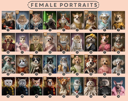 Custom Pet Portrait Painting Canvas, Renaissance Dog Portrait from Photo, Royal Pet King Portrait Painting Digital Art, Portrait Art Design