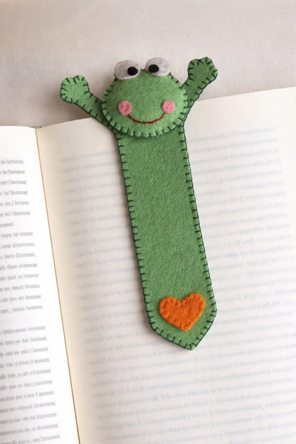 Felt Animal Bookmark With Name - Personalized Fox, Panda, Frog, Giraffe Or Dino Bookmark - Gift For Readers