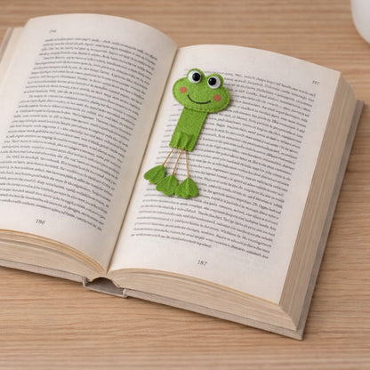 Felt Animal Bookmark With Name - Personalized Fox, Panda, Frog, Giraffe Or Dino Bookmark - Gift For Readers