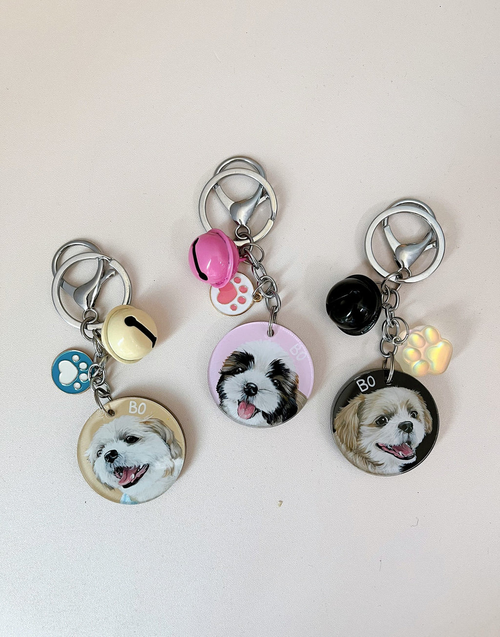 Hand-painted Pet Keychain, Custom Pet Portrait, Pet Gift, Art Keychain, Dog Cat Pet Keychain