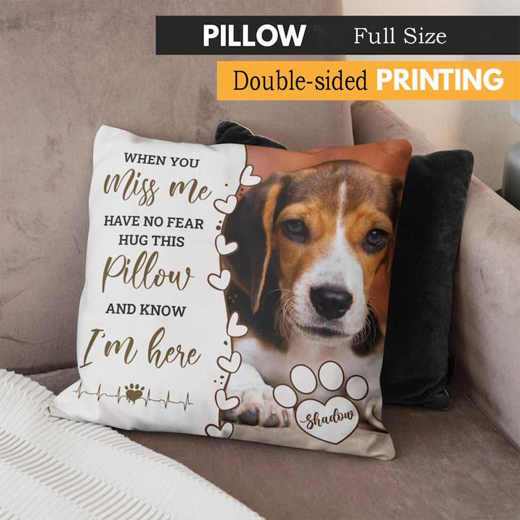 Personalized Pet Memorial Pillow, Dog Cat Pet Memorial Pillow, Custom Loss of Pet Sympathy Gift with Pet's Picture, Pet Loss Gift for Dog Lover