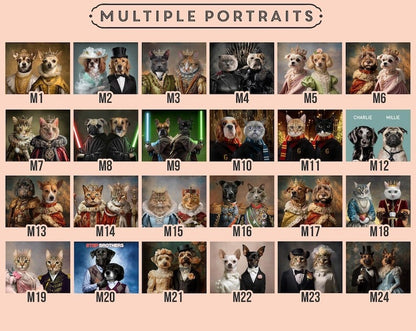 Custom Pet Portrait Painting Canvas, Renaissance Dog Portrait from Photo, Royal Pet King Portrait Painting Digital Art, Portrait Art Design