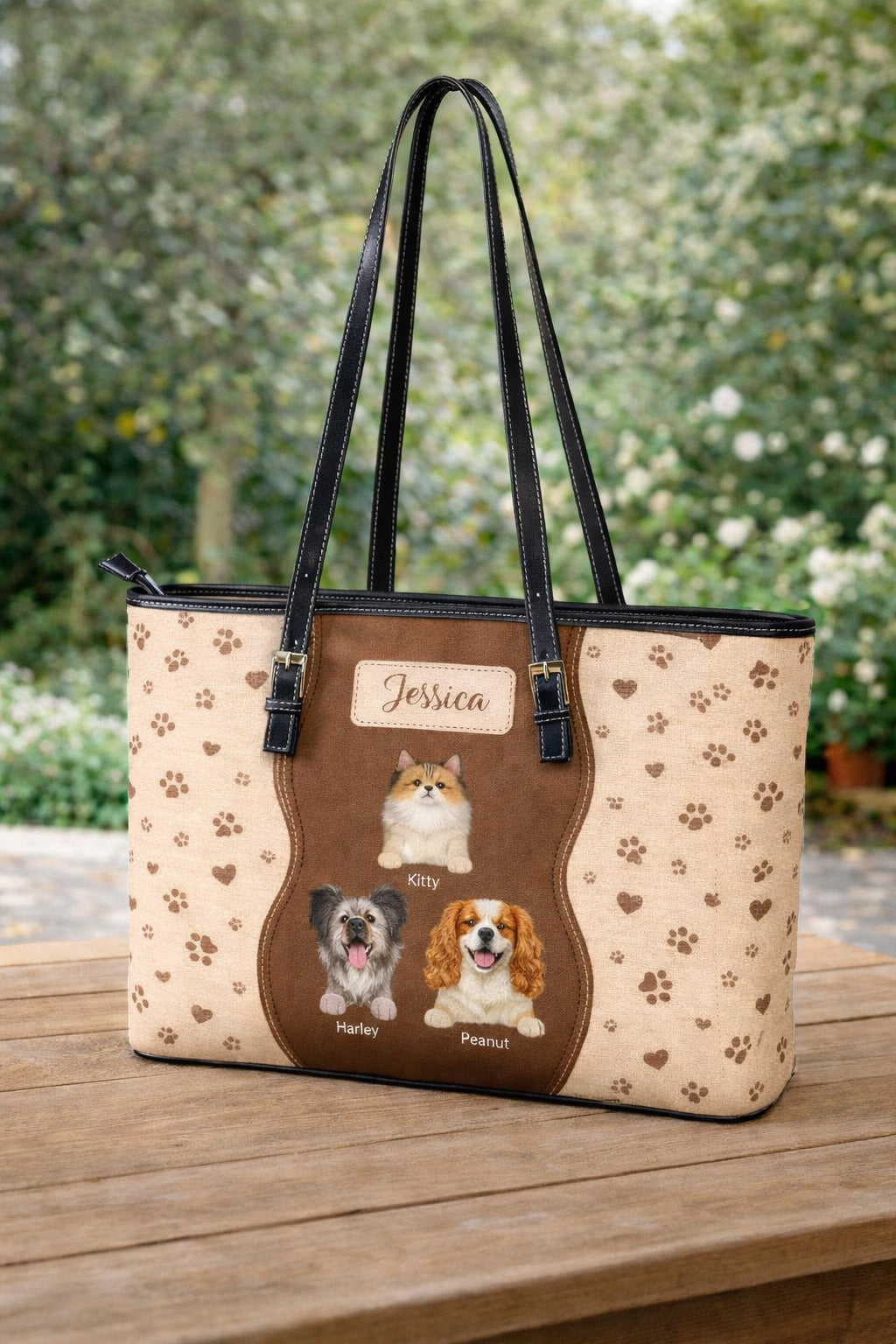 Personalized Dog Portrait Leather Handbag, Pet Portrait Wallet/Shoulder Bag, Custom Pet Bag, Retro Handbag, Dog Mom Bag Gift