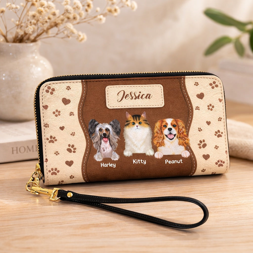 Personalized Dog Portrait Leather Handbag, Pet Portrait Wallet/Shoulder Bag, Custom Pet Bag, Retro Handbag, Dog Mom Bag Gift